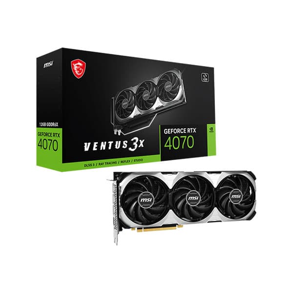 MSI Geforce RTX 4070 Ventus 3X 12GB GDDR6X Graphic Card - 1