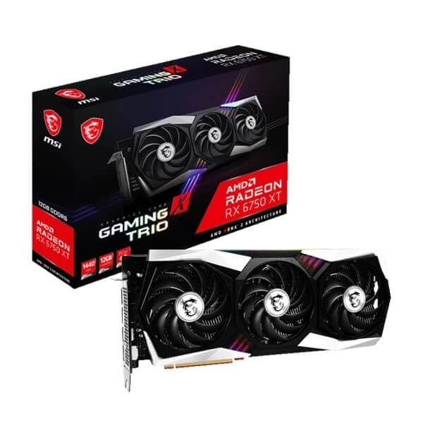 MSI RX 6750 XT Gaming X Trio AMD Radeon 12GB GDDR6 Graphics Card - 1