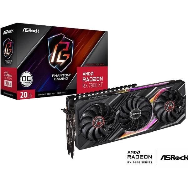 Asrock AMD Radeon RX 7900 XT Phantom Gaming OC 20GB Graphic Card - 5