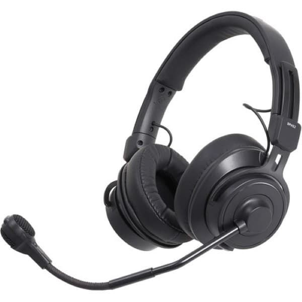 Audio Technica BPHS2 Broadcast Stereo Headset with Hypercardioid Dynamic Boom Microphone Black - 1