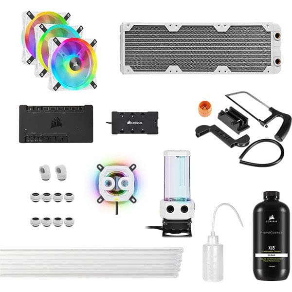 Corsair HYDRO X SERIES iCUE XH305i RGB PRO Custom Cooling Kit (White) - 1