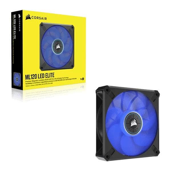 Corsair ML120 LED Elite 120mm Blue LED Cabinet Fan (Single Pack) - 2