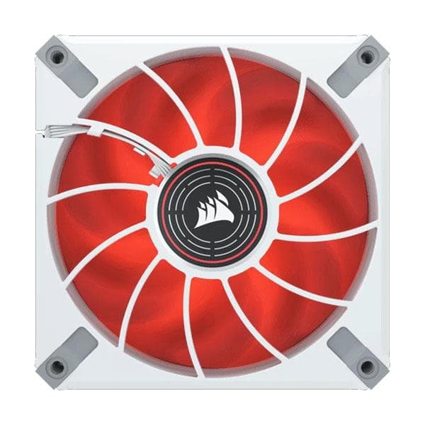 Corsair ML120 LED Elite 120mm Red LED Cabinet Fan (Single Pack - White Frame) - 2