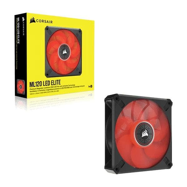 Corsair ML120 LED Elite 120mm Red LED Cabinet Fan (Single Pack) - 5