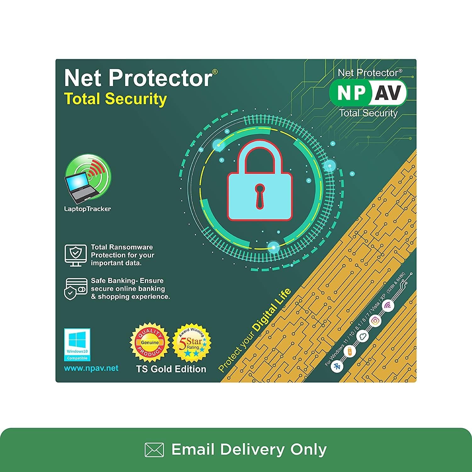 Net Protector Antivirus for PC Total Security 2025, 1 PC, 1 Year (Email Delivery in 1 Hour - No CD) - 1