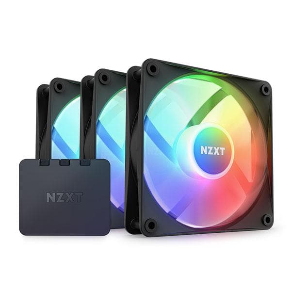 NZXT F120 RGB Core Fan (Black, 3-Pack with RGB Controller) - 1