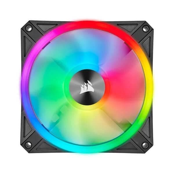 Corsair ICUE QL120 RGB 120mm PWM RGB Cabinet Fan With Lighting Node Core (Triple Pack) - 2
