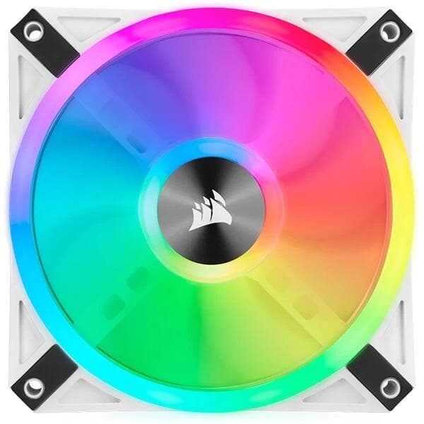 Corsair ICUE QL120 RGB 120mm PWM White RGB Cabinet Fan With Lighting Node Core (Triple Pack) - 6