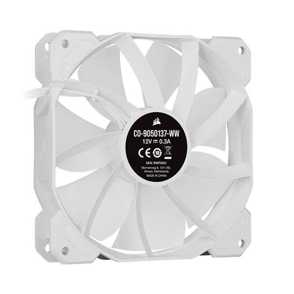 Corsair ICUE SP120 RGB Elite White Cabinet Fan With Lighting Node Core (Triple Pack) - 6