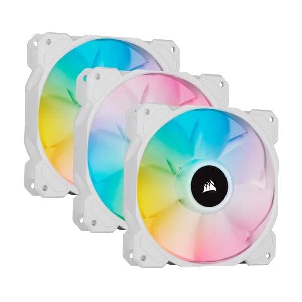Corsair ICUE SP120 RGB Elite White Cabinet Fan With Lighting Node Core (Triple Pack) - 1