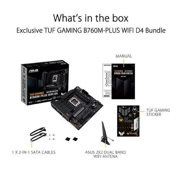 Asus TUF Gaming B760M-Plus Wifi D4 LGA1700 Intel Motherboard Supports Intel 12th, 13th & 14th Gen Processors - 7