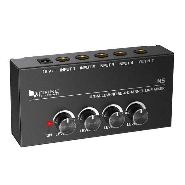 Fifine N5 - Four-Channel Line Mixer With Individual Volume Controls - 1