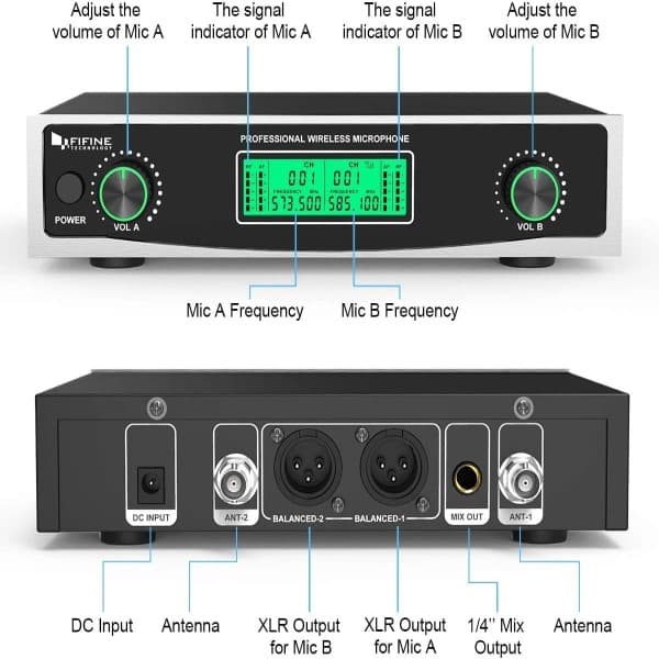 Fifine K040 - WIRELESS MICROPHONE SYSTEM - 5