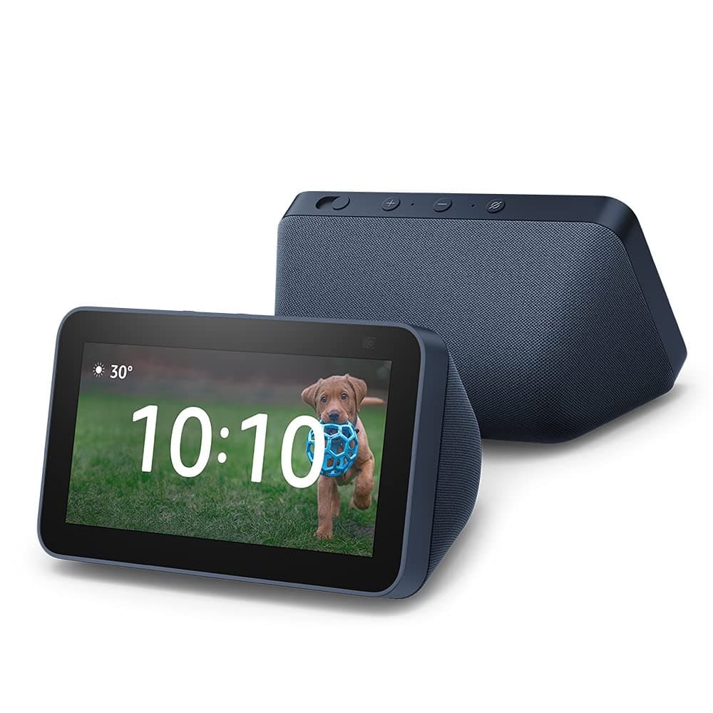 Amazon Echo Show 5 (2nd Gen, 2021 release) – Smart speaker with 5.5″ screen, crisp sound and Alexa (Blue) - 1