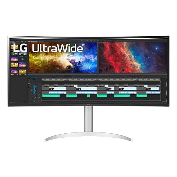 LG 38WP85C-W 38-inch Curved 21:9 UltraWide QHD+ IPS Monitor with USB Type C (90W Power delivery), DCI-P3 95% Color Gamut with HDR 10 and Tilt/Height Adjustable Stand - 1