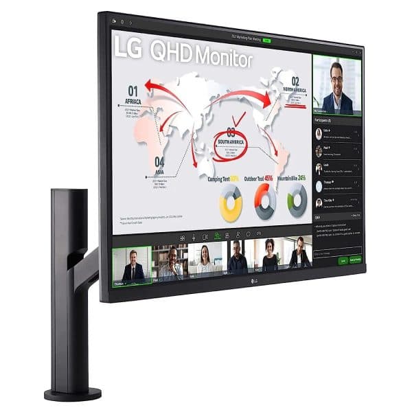 LG Ultrafine 32" (81.28cm) IPS QHD 2560 x 1440 Pixels Monitor with Ergo Stand | HDR10 | USB Type-C |Color Calibrated | MAXXAUDIO® Speaker | Ergonomic Stand (32QP880N-B) - 2