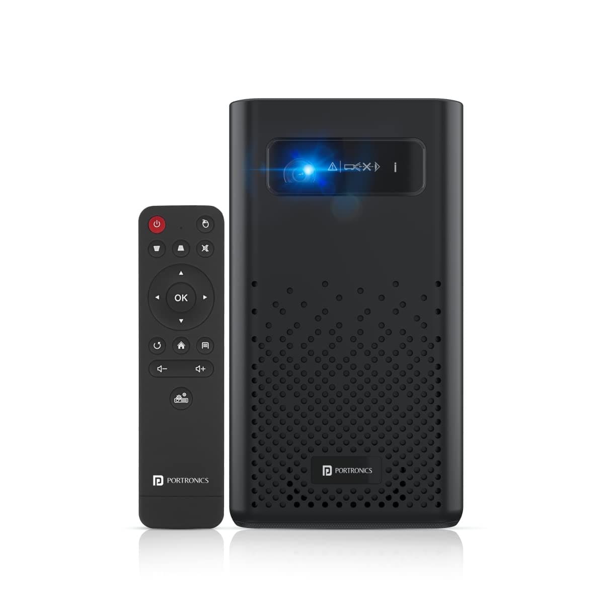 Portronics Pico 11 Smart 3D LED Projector with Miracast, 350 Lumens, Supports 4K Resolution Compatible with PC Laptops, PS3/PS4 Players(Black) - 1