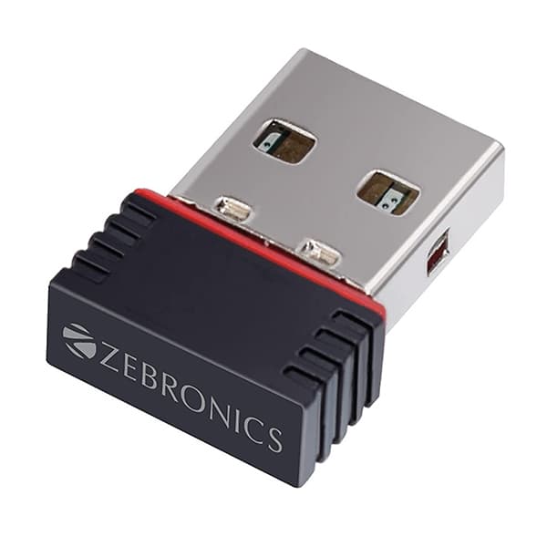 ZEBRONICS ZEB-USB150WF1 WiFi USB Mini Adapter Supports 150 Mbps Wireless Data - 1
