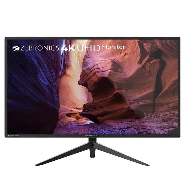 ZEBRONICS Zeb-A28Uhd 4K UHD 3840 X 2160 Pixels, 28 Inch (71.7 Cm) Monitor with 2X Dp Input, Dual Hdmi, 300Cd/M Sq, 1.07B Color, Built-in Speaker, Earphone Jack, 16:9 Ratio and Wall Mountable (Black) - 1