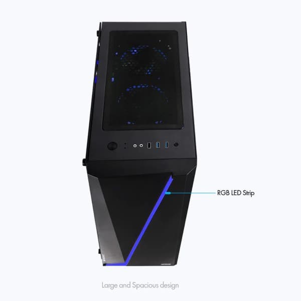ZEBRONICS Zeb-Artemis Gaming Chasis, Tempered Glass, 3 RGB with Halo Ring Fans - 2