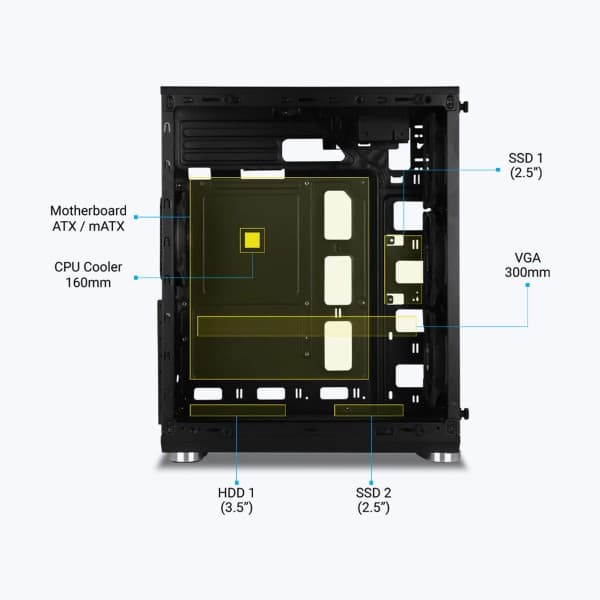 Zebronics Zeb-Cronus Premium Gaming Cabinet - 4
