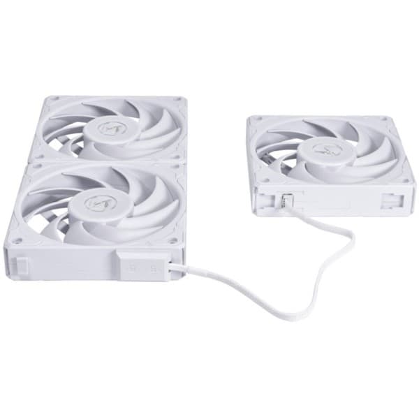 Lian Li Uni Fan P28 Fluid Dynamic Bearing 120mm Case Fan - White - 3 Pack - 4