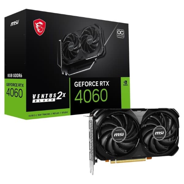 MSI GeForce RTX 4060 Ventus 2x Black 8G OC Graphic Card - 1