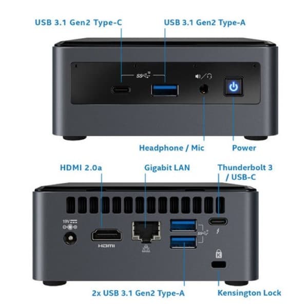Intel NUC Kit NUC10i5FNH with Core i5-10210U Processor Integrated Graphics Thunderbolt 3 and USB-C - 4