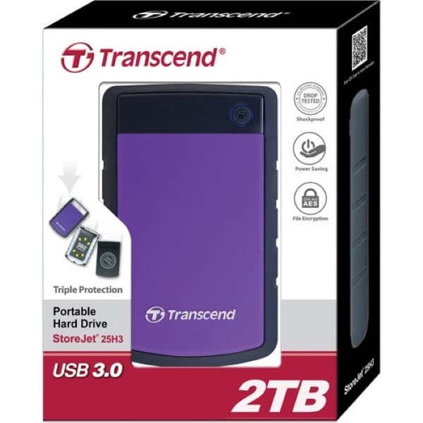 Transcend 2TB StoreJet 25H3P External Hard Drive (Purple) - 5