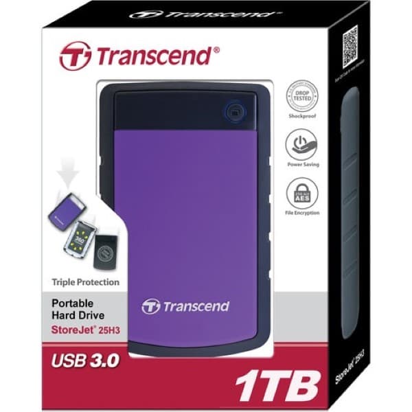 Transcend 1TB StoreJet 25H3 External Hard Drive (Purple) - 4