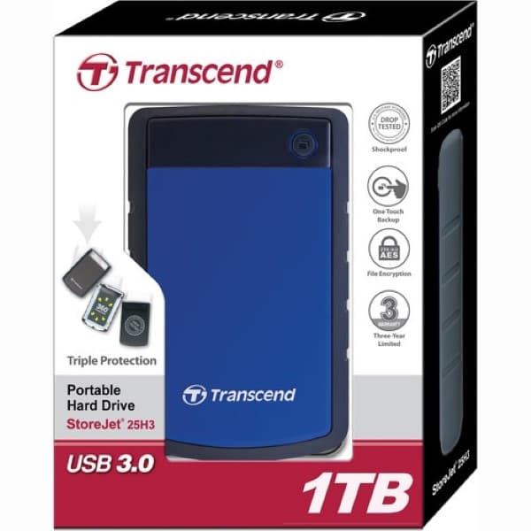 Transcend 1TB StoreJet 25H3 External Hard Drive (Blue) - 3