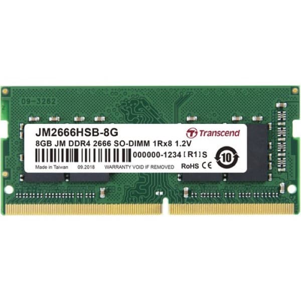 Transcend JetRam 8GB (1 X 8GB) DDR4 2666MHz CL19 SO-DIMM Laptop Ram - 1