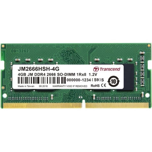 Transcend JetRam 4GB (1 X 4GB) DDR4 2666MHz CL19 SO-DIMM Laptop Ram - 1