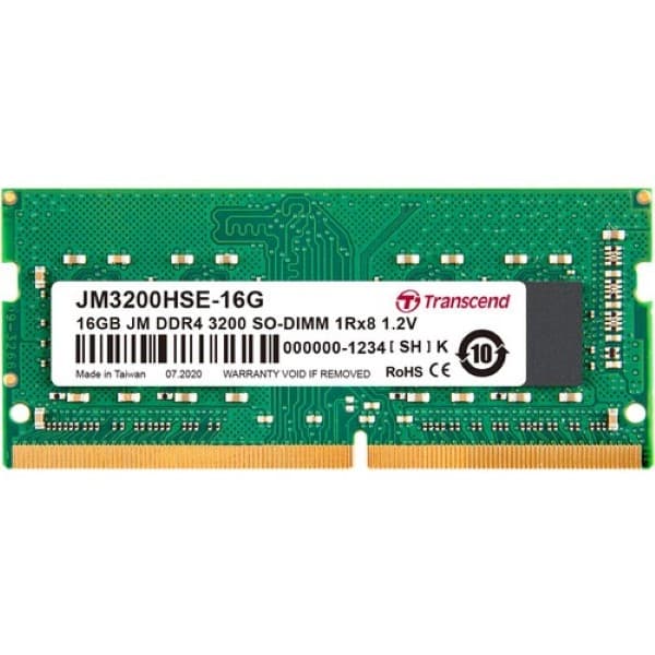 Transcend JetRam 16GB (1 x 16GB) DDR4 3200MHz CL22 SO-DIMM Laptop RAM - 1