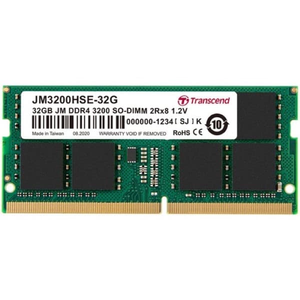 Transcend JetRam 32GB (1 x 32GB) DDR4 3200MHz CL22 SO-DIMM Laptop RAM - 1