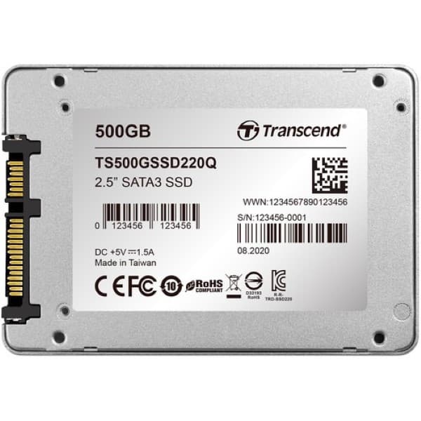 Transcend 500GB SSD220Q SATA III 2.5" Internal SSD - 3