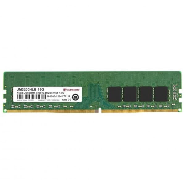 Transcend 16GB DDR4 3200Mhz CL22 1.2V Memory (JM3200HLB-16GK) - 1