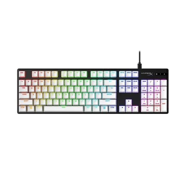 HyperX PBT Keycaps Full Key Set, Double Shot PBT Material, English (US) Layout, 104 Keys (White) - 2