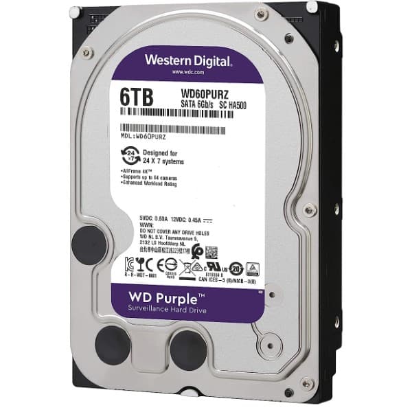 Western Digital Purple Surveillance 6TB 3.5 inch SATA Hard Drive - 2
