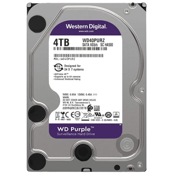 Western Digital Purple Surveillance 4TB 3.5 inch SATA Hard Drive - 3