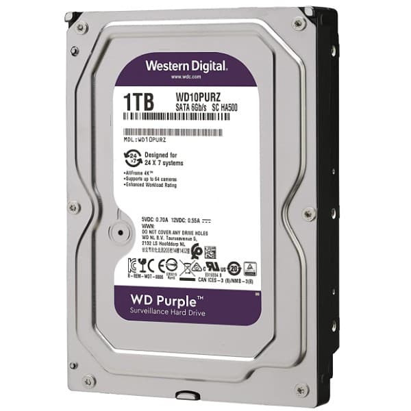 Western Digital Purple Surveillance 1TB 3.5 inch SATA Hard Drive - 2