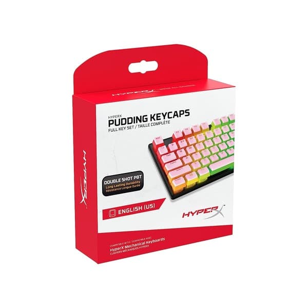 HyperX Pudding Keycaps Full Key Set - PBT (Pink) - 4