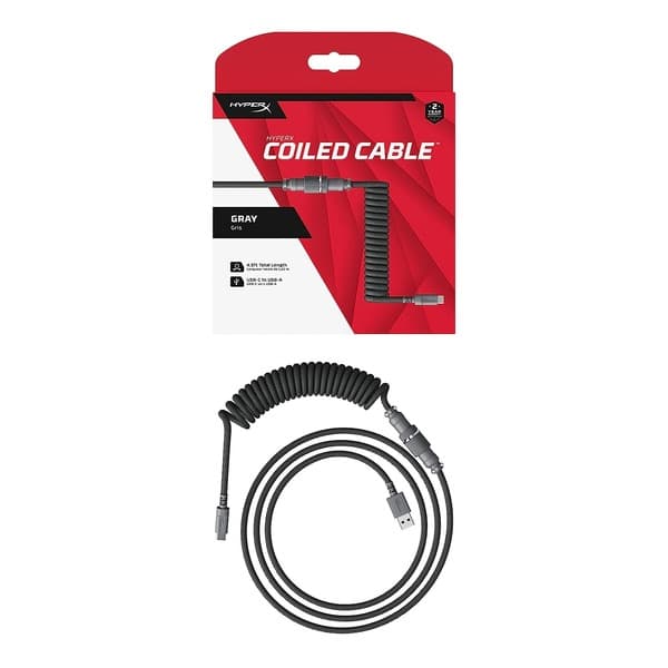 HyperX USB-C Coiled Cable (Gray) - 4