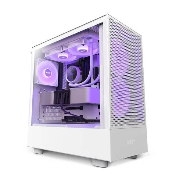 NZXT H5 Flow RGB (ATX) Mid Tower Cabinet (White) - 1