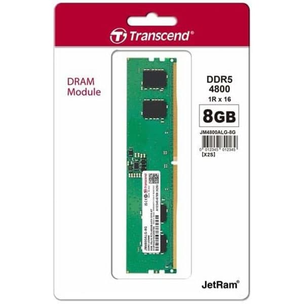 Transcend RAM 8GB DDR5 4800MHz CL40 (1Rx16) Desktop Memory - JM4800ALG-8G - 2