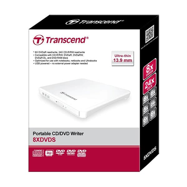 Transcend 8x Portable DVD Writer (White) - 4
