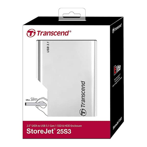 Transcend 6.35 cm (2.5") Portable internal HDD/SSD Enclosure Casing 25S3 - USB 3.1 - 5