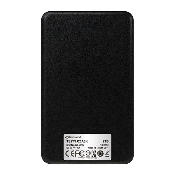 Transcend 2TB 2.5" STOREJET 25A3 USB 3.0 Hard Drive (TS2TSJ25A3K) - 2