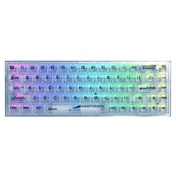 Redragon K631 Pro 65% Transparent Wireless Mechanical Keyboard White - 1