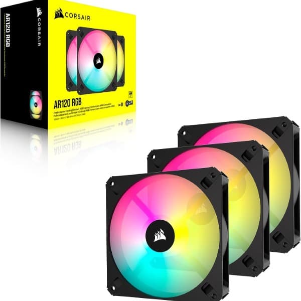 Corsair iCUE AR120 RGB Digital 120mm ARGB Fan Black (Triple Pack) - 2